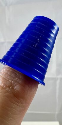 Thimble, Blue Hard Plastic